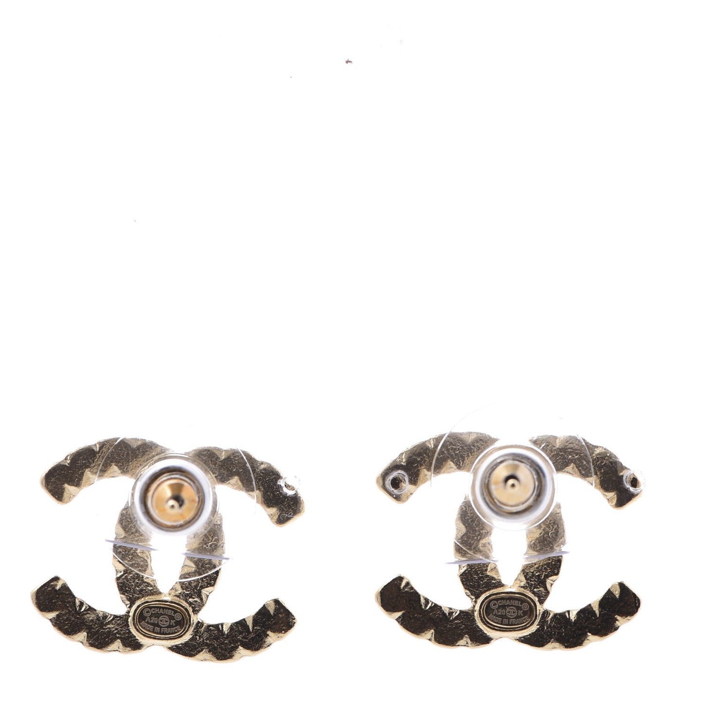 Crystal CC Stud Earrings Gold Multicolor