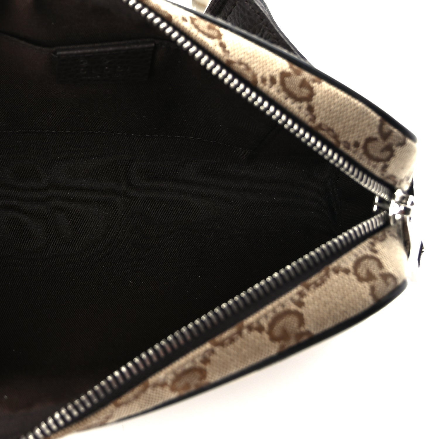 Gucci Monogram Dollar Calfskin Belt Bag Beige Ebony Testa di Moro Marrone Scuro 4 of 9