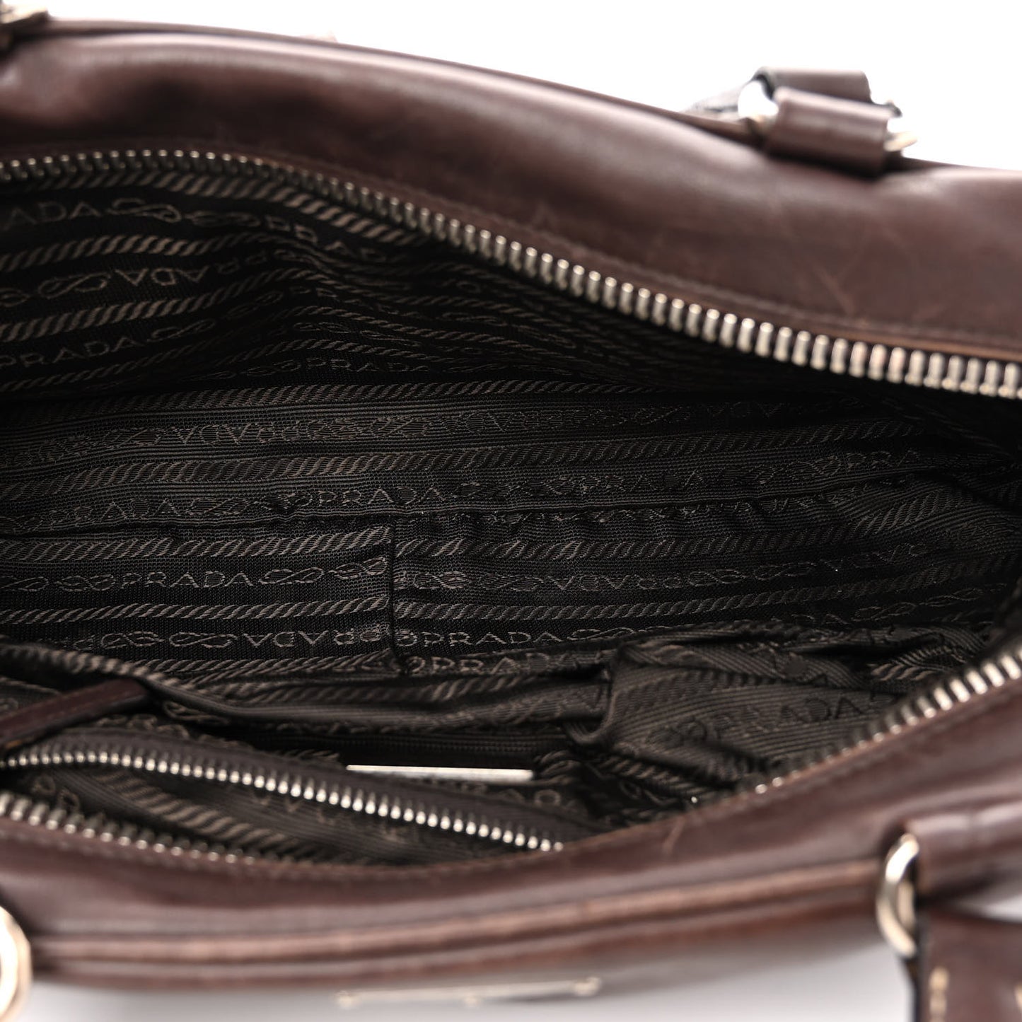 Soft Calf Push Lock Pocket Shoulder Bag Brown