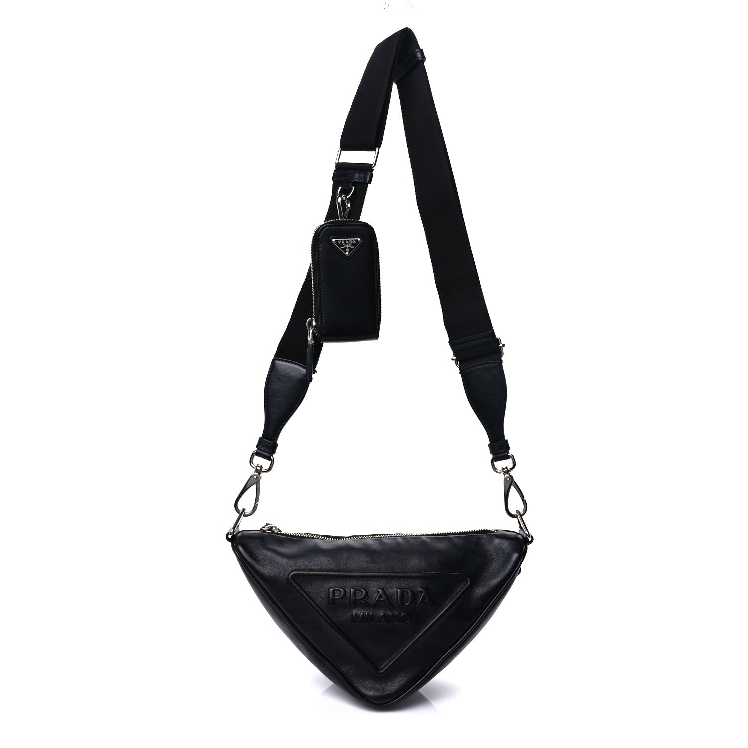 Prada Grace Lux Triangle Shoulder Bag Black 1 of 7