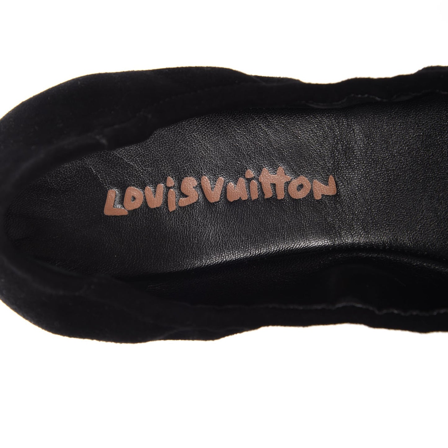 Suede Satin Leopard Mimi Bow Ballerina Flats 38.5 Black