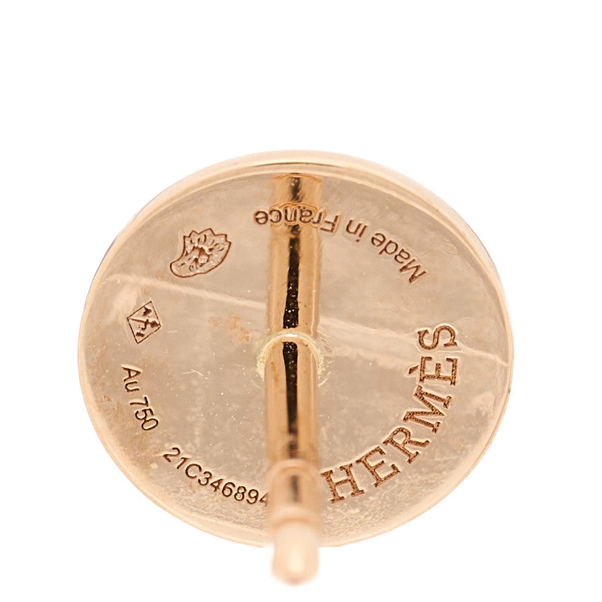 Hermes 18K Rose Gold TPM Ex-Libris Stud Earrings 3 of 5