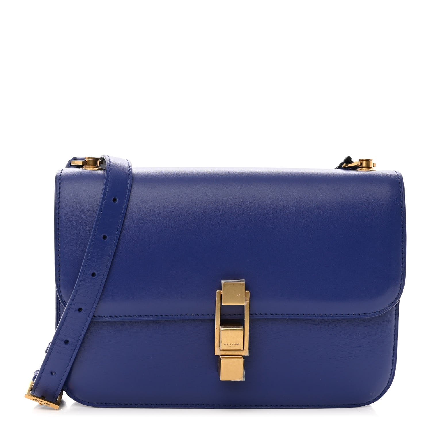 Saint Laurent Box Calfskin Le Carre Satchel Blue 1 of 9