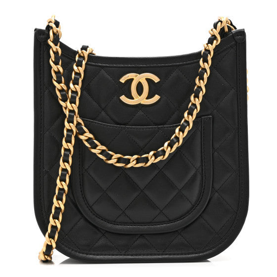 Chanel Calfskin Quilted Small Hobo Black 1 of 1