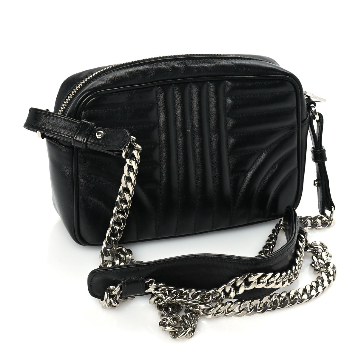 Prada Soft Calfskin Diagramme Camera Bag Black 2 of 8