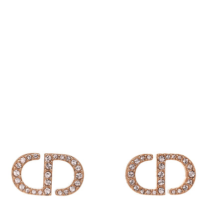 Christian Dior Crystal Petit CD Stud Earrings Rose Gold 1 of 4