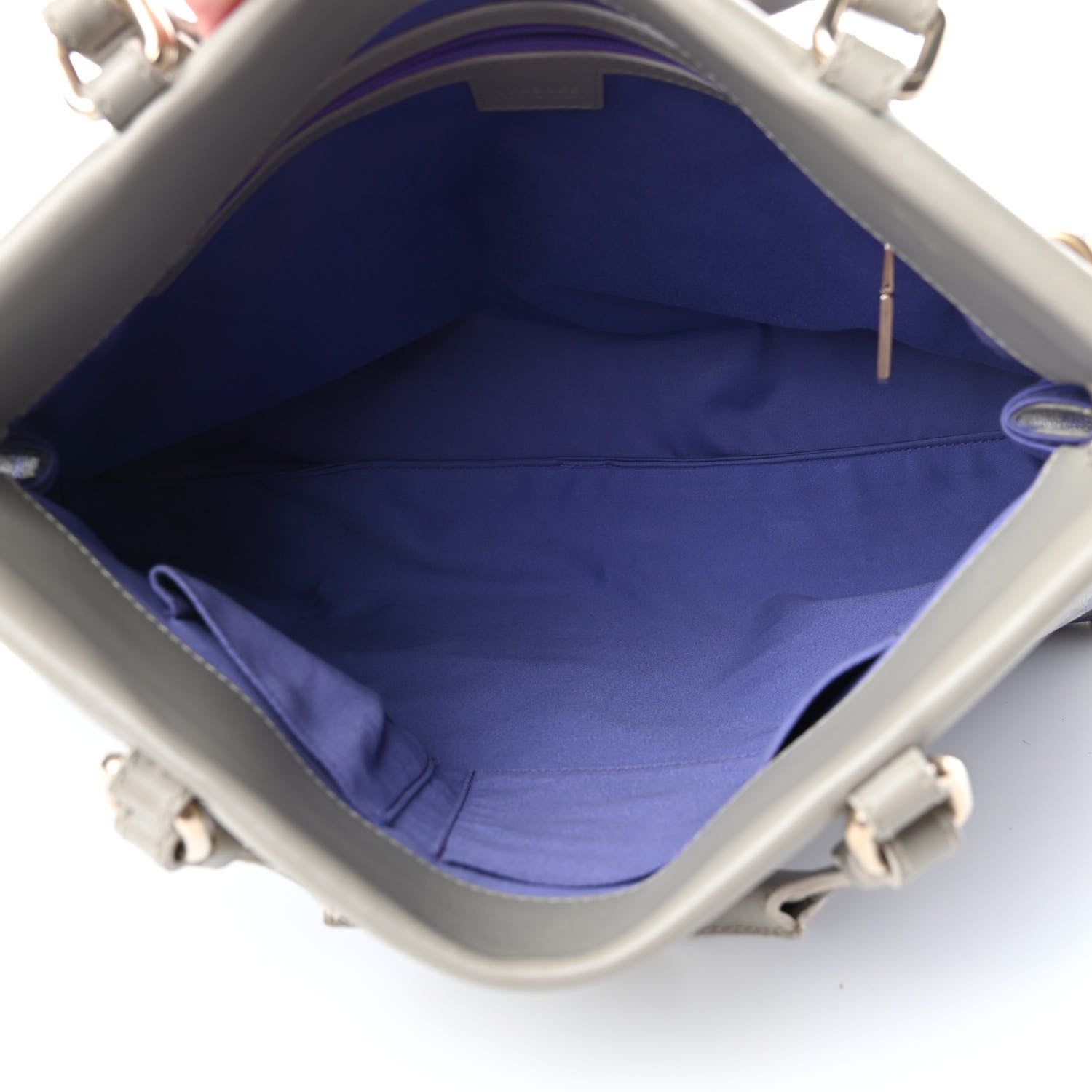 Versace PVC Barocco Printed Top Handle Tote Grey Purple 4 of 4