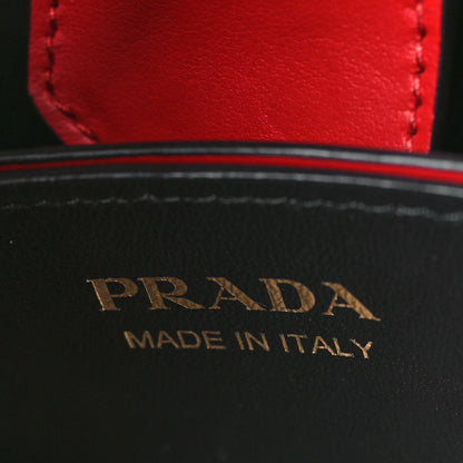 Prada Saffiano Cuir Medium Panier Bucket Bag Fuoco Black 6 of 8