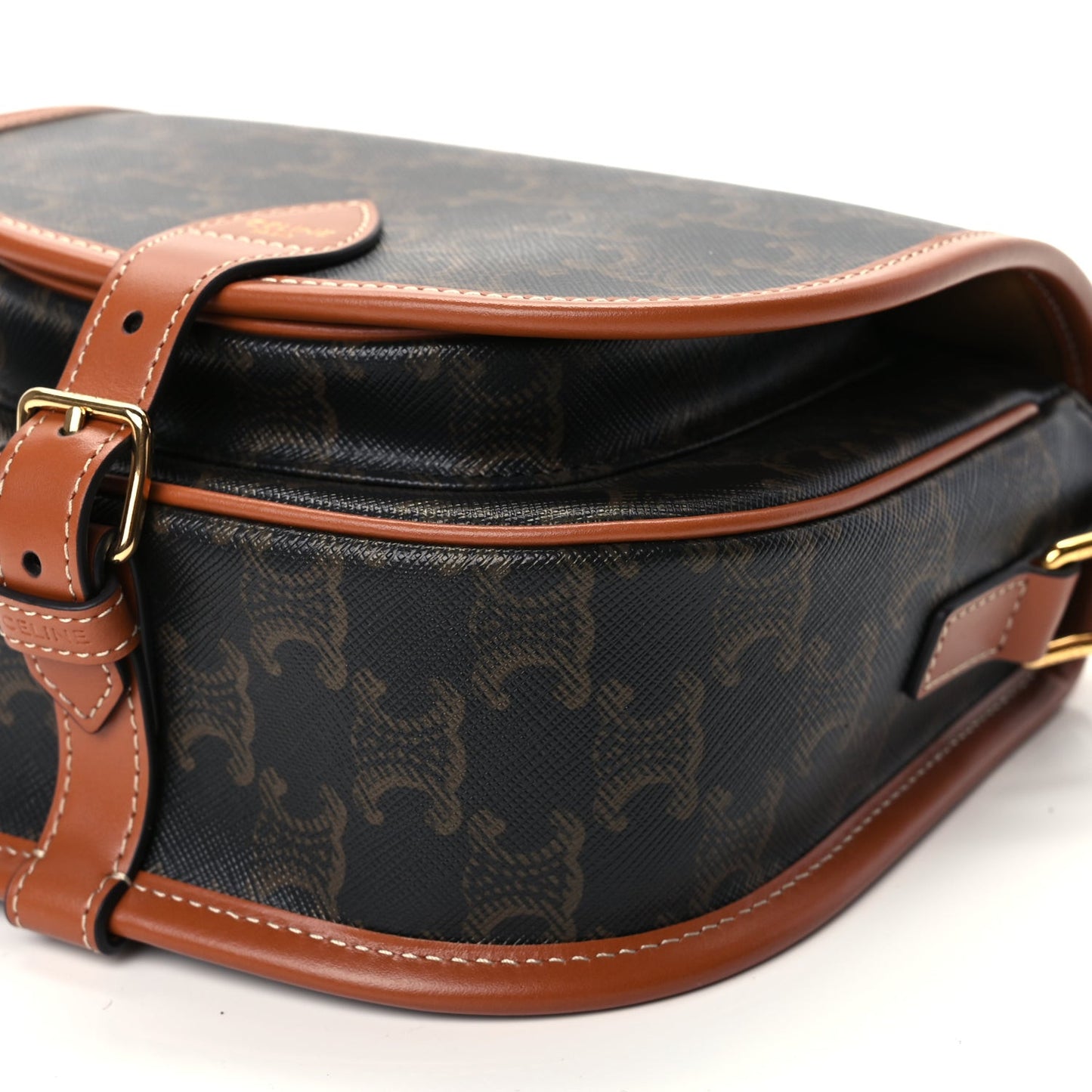 Triomphe Canvas Medium Folco Bag Tan