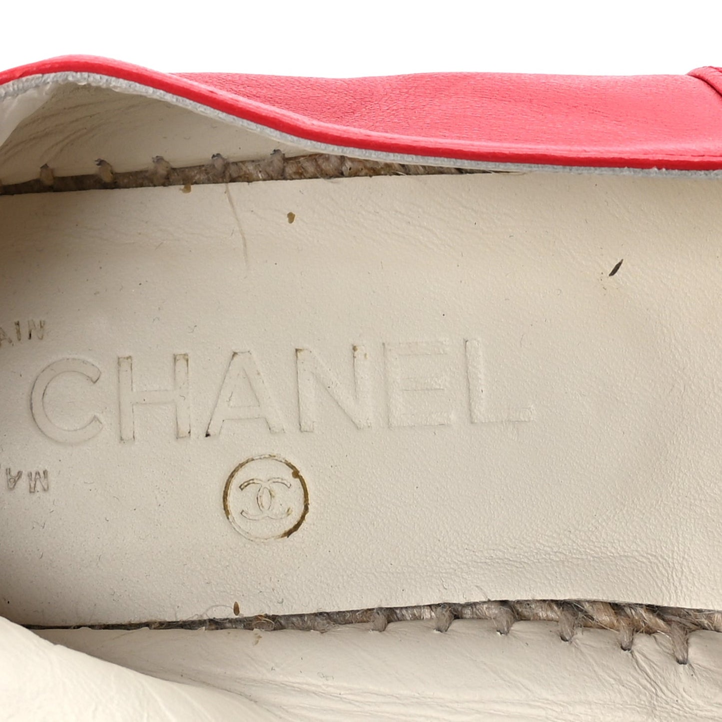 Lambskin CC Espadrilles 37  Red