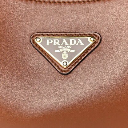 Prada Soft Calfskin Arque Shoulder Bag  Cognac 6 of 8