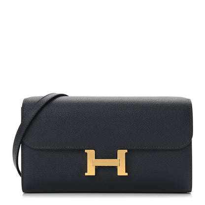 Hermes Evercolor Constance Wallet To Go Bleu Nuit 1 of 11