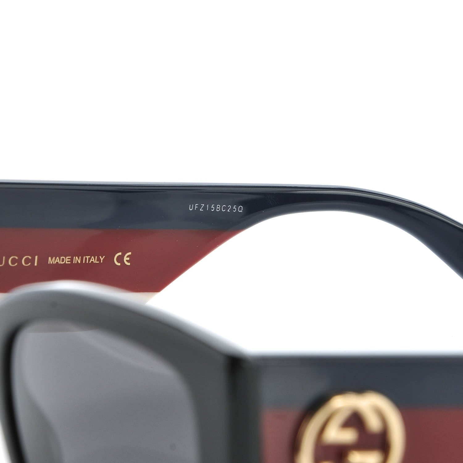 Gucci Acetate Web Oversized Frame Rectangle Sunglasses GG0276S Black 6 of 9