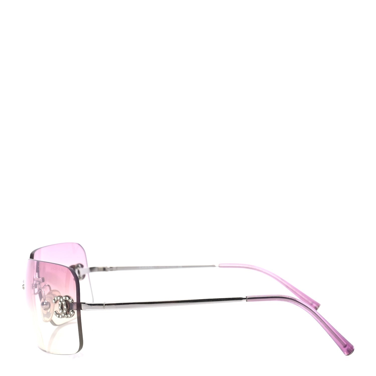 Chanel Metal Crystal CC Logo Sunglasses 4017-D Pink 3 of 6