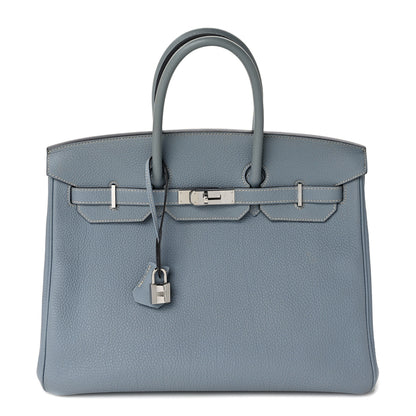 Hermes Togo BIRKIN 35 Bleu Lin 1 of 14