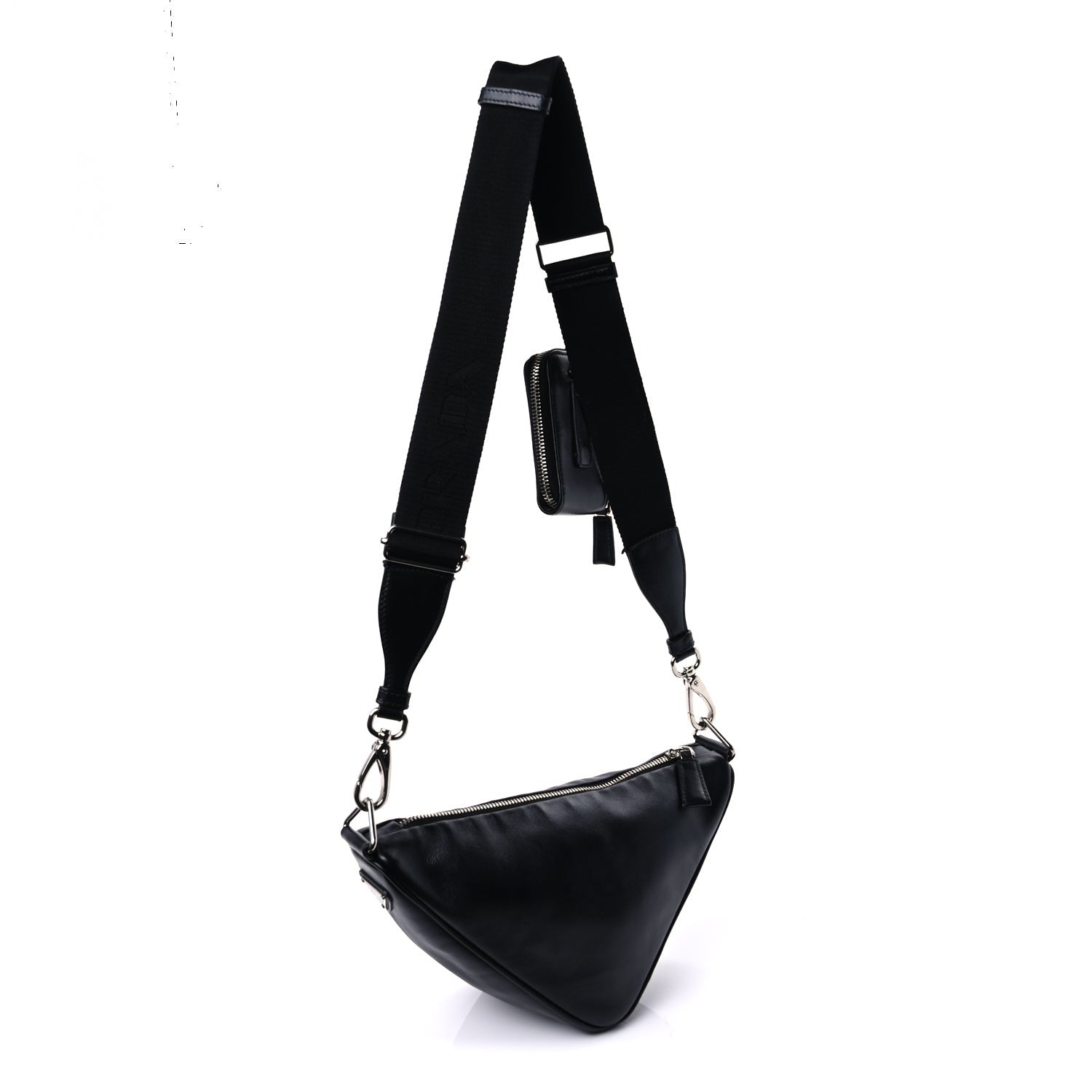 Prada Grace Lux Triangle Shoulder Bag Black 2 of 7