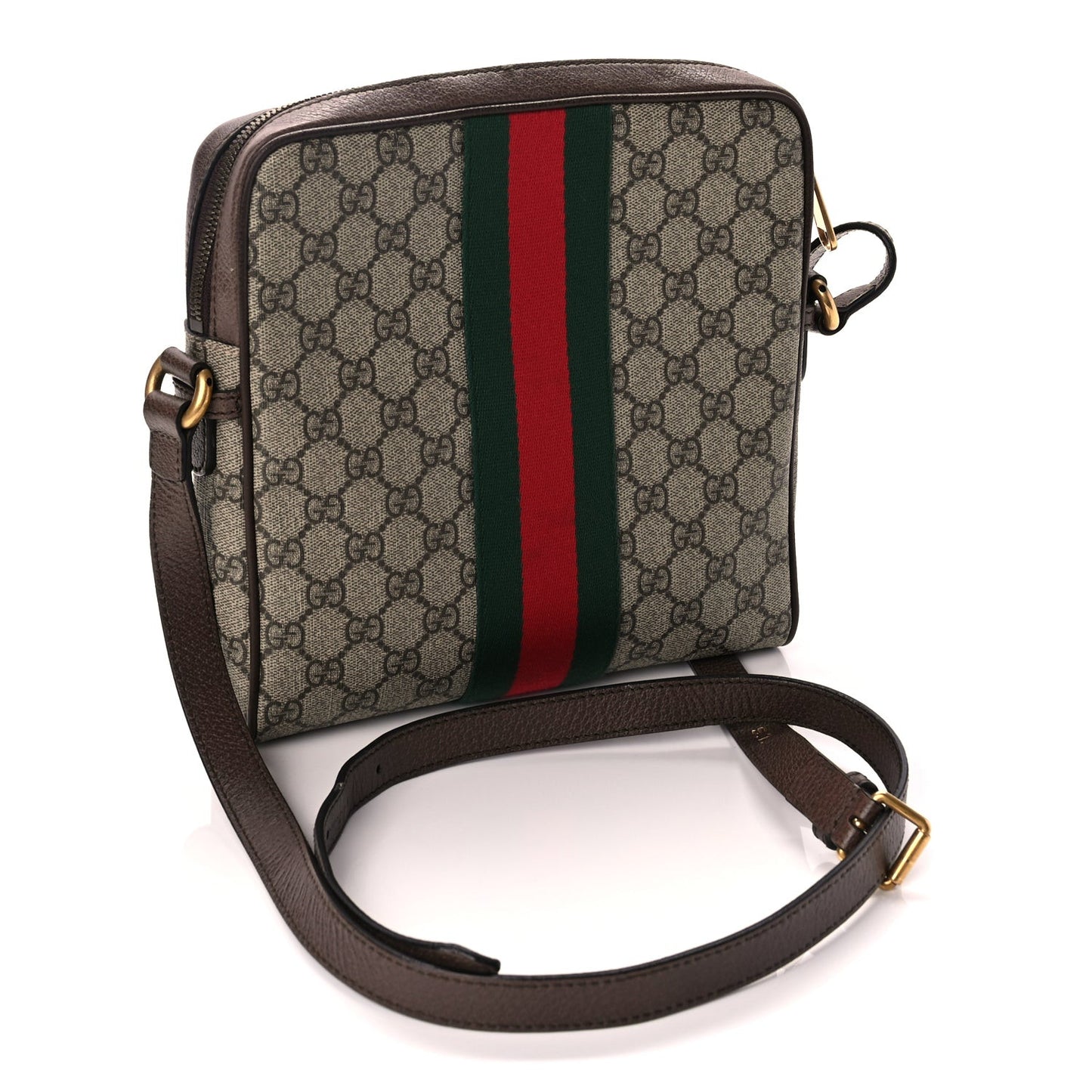 GG Supreme Monogram Web Small Ophidia Messenger Bag Brown