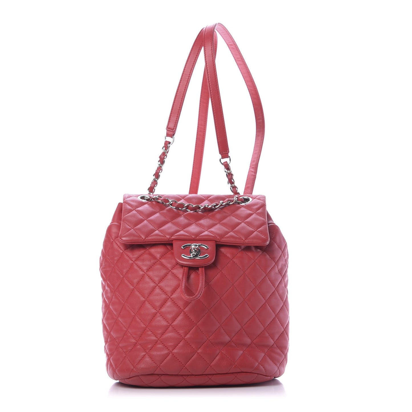 Lambskin Quilted Small Urban Spirit Backpack Red