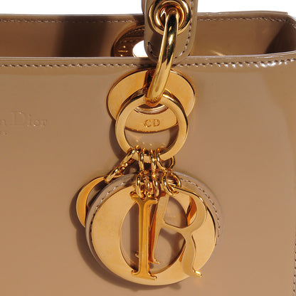 Christian Dior Vintage Patent Medium Lady Dior Beige 7 of 9