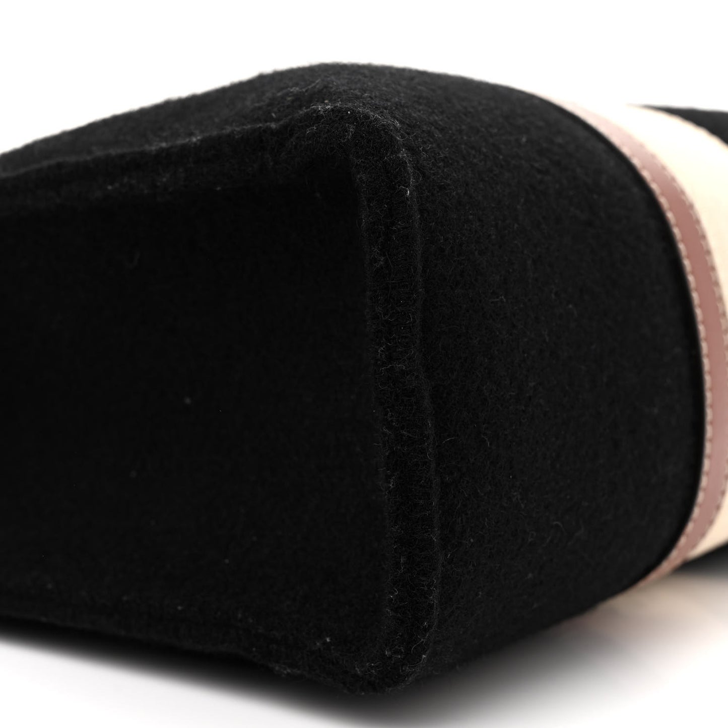 Felt Calfskin Large Woody Ribbon Tote Black