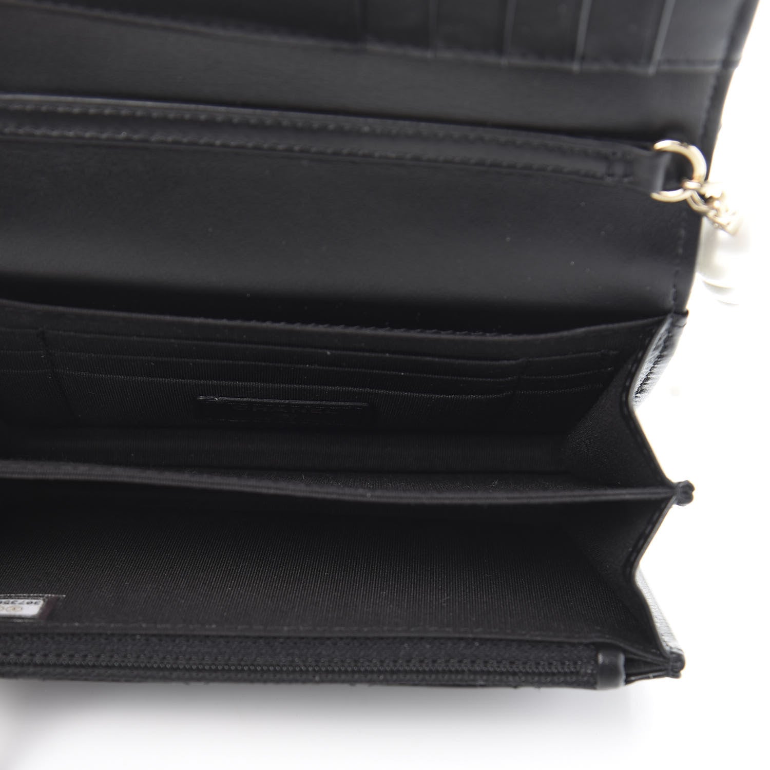 Chanel Calfskin Quilted Mini Maxi Pearls Wallet On Chain WOC Black 5 of 13