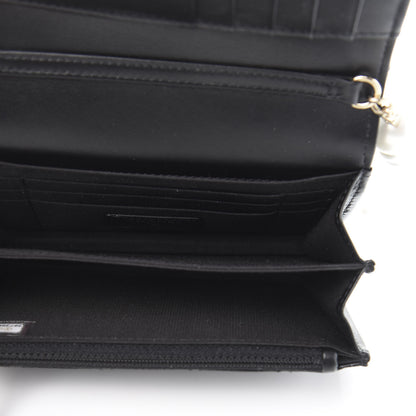 Chanel Calfskin Quilted Mini Maxi Pearls Wallet On Chain WOC Black 5 of 13