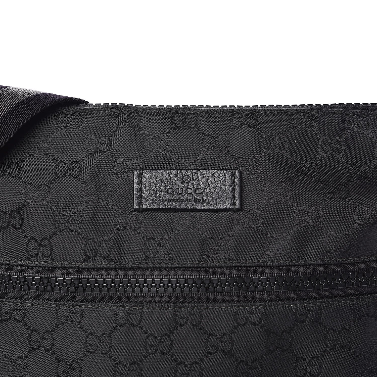 Gucci Nylon Monogram Small Flat Messenger Bag Black 10 of 10
