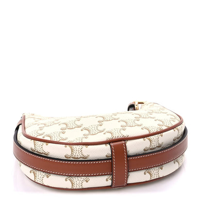 Celine Canvas Calfskin Mini Ava Triomphe Shoulder Bag White 4 of 8