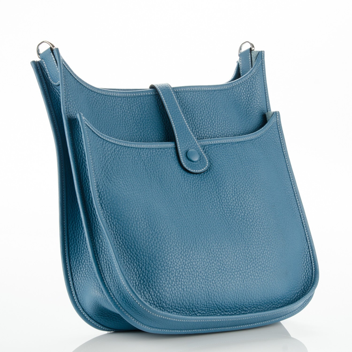 Hermes Taurillon Clemence Evelyne III GM Blue Jean 3 of 7