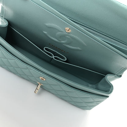 Chanel Caviar Quilted Medium Double Flap Light Blue 5 of 10