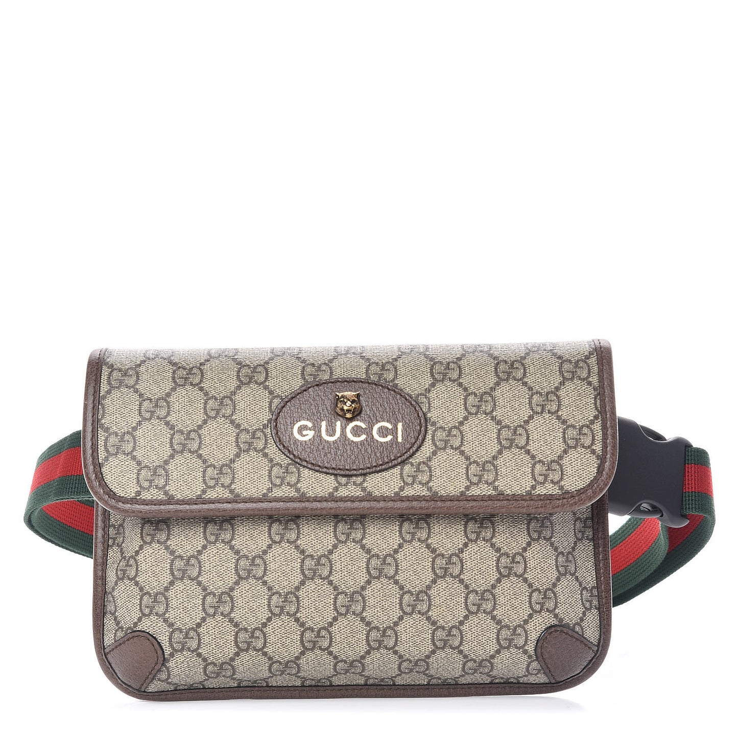 GG Supreme Monogram Neo Vintage Web Belt Bag Brown