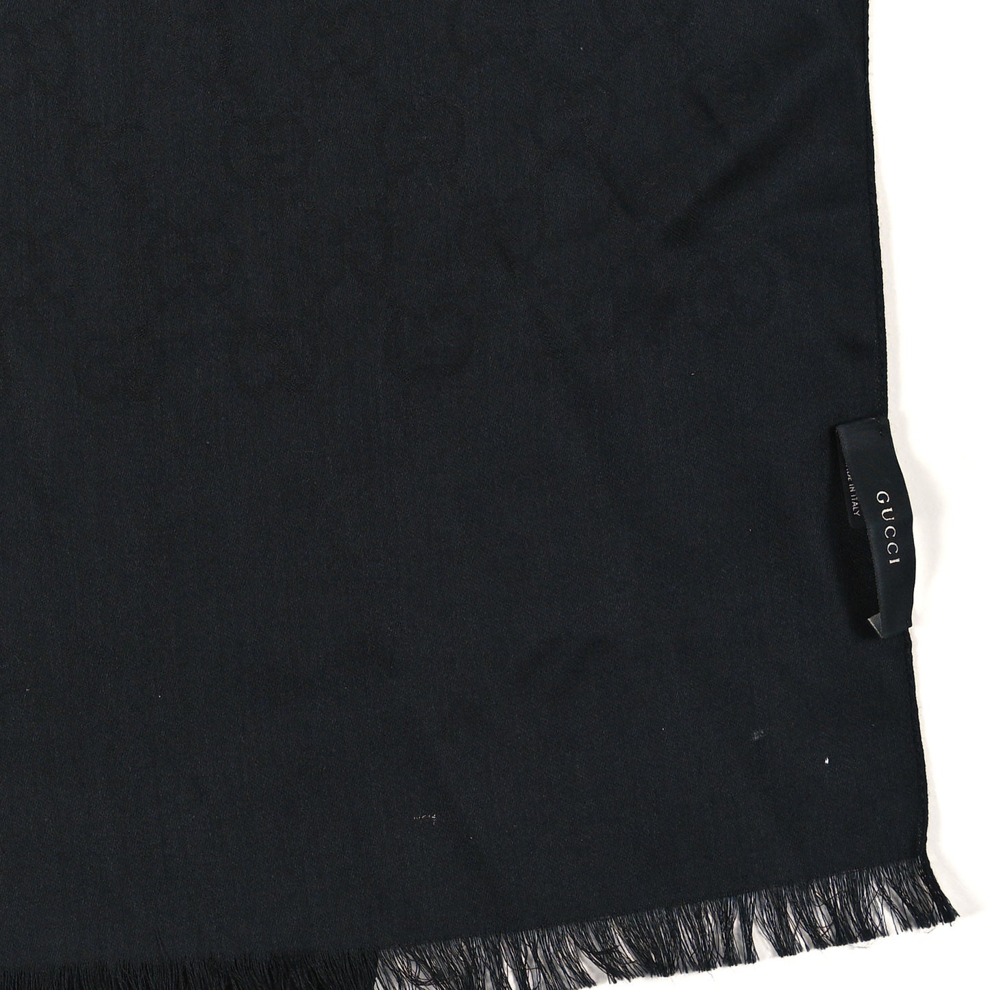 Wool Silk GG Monogram Scarf Black