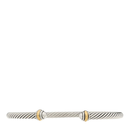 David Yurman Sterling Silver 18K Yellow Gold 4mm Cable Classics Bracelet 1 of 4