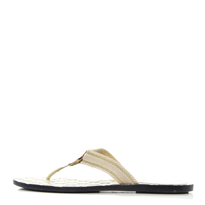 Gucci Web Thong Sandals 39 Beige 1 of 8