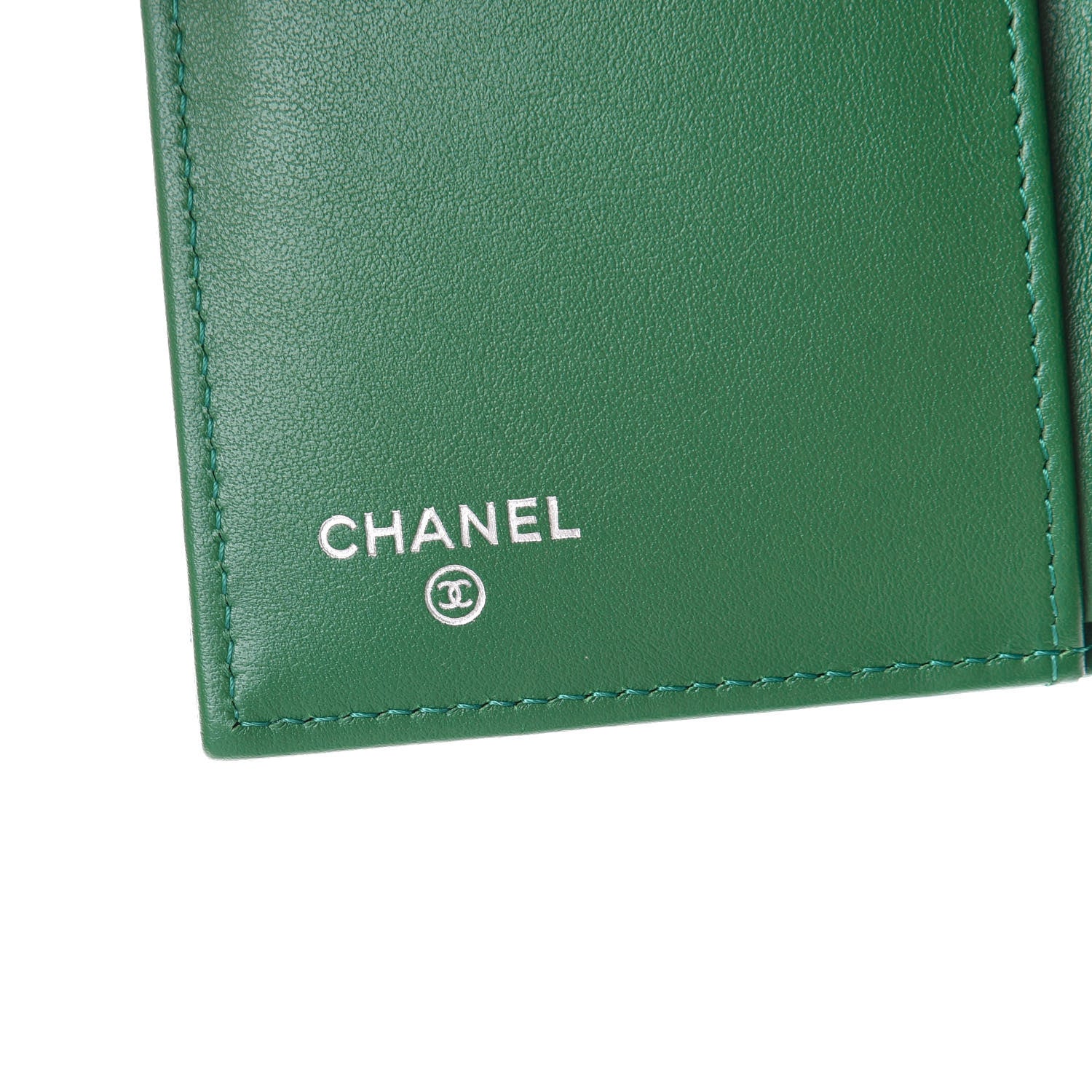 Chanel Metallic Caviar Quilted Medium Flap Wallet Green 6 of 7