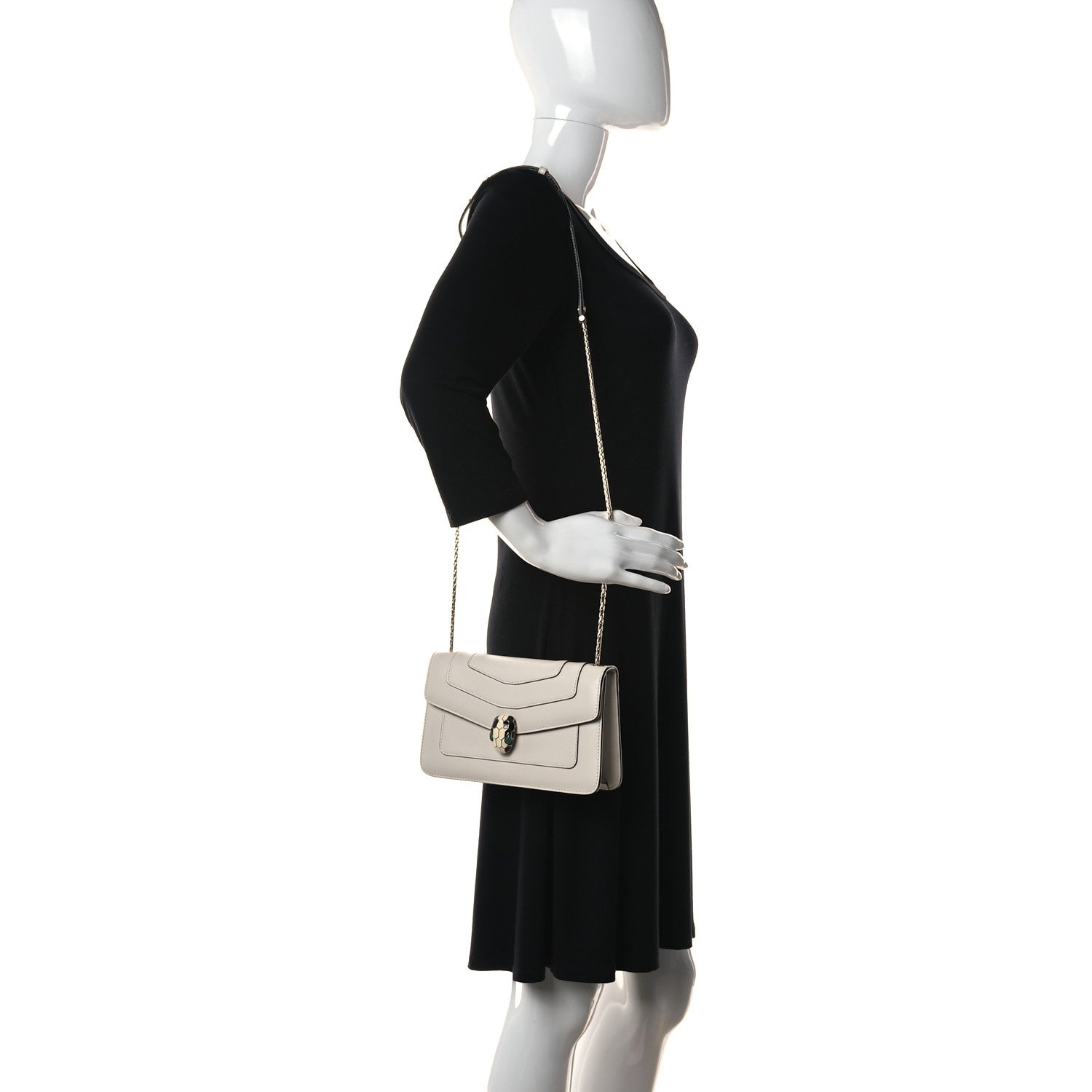 Bulgari Calfskin Serpenti Forever Crossbody Bag White 3 of 12