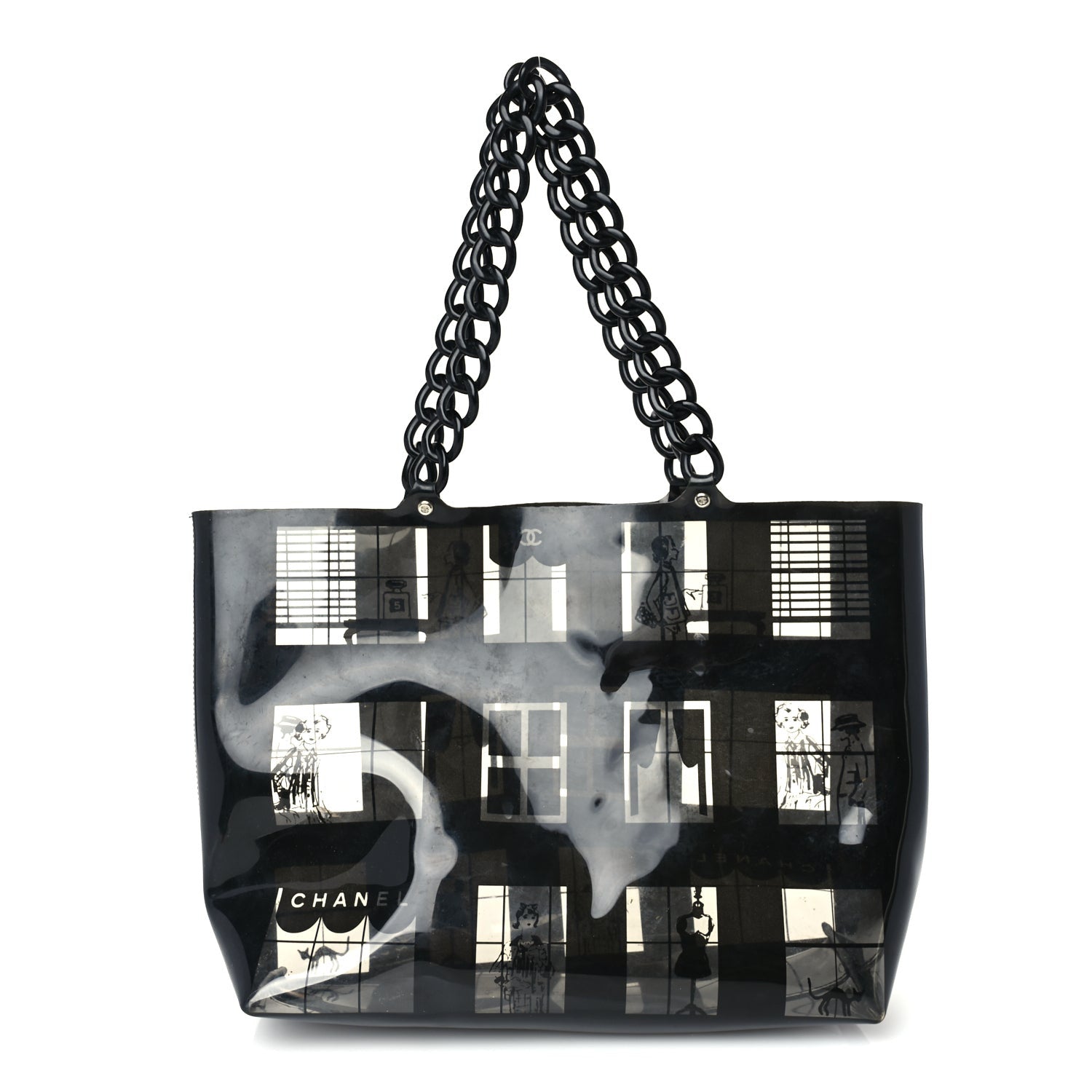 Chanel Vinyl Coco Window Tote Black 1 of 9