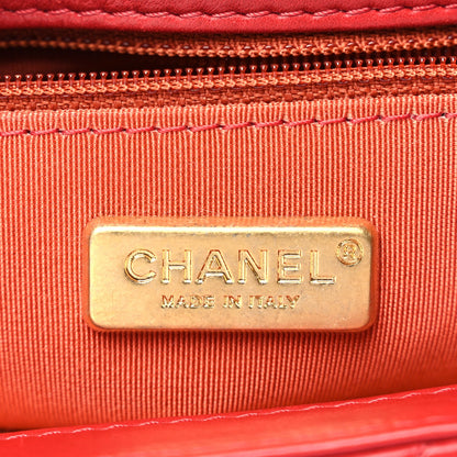 Chanel Calfskin Chevron Quilted Mini Rock The Corner Flap Red 5 of 9
