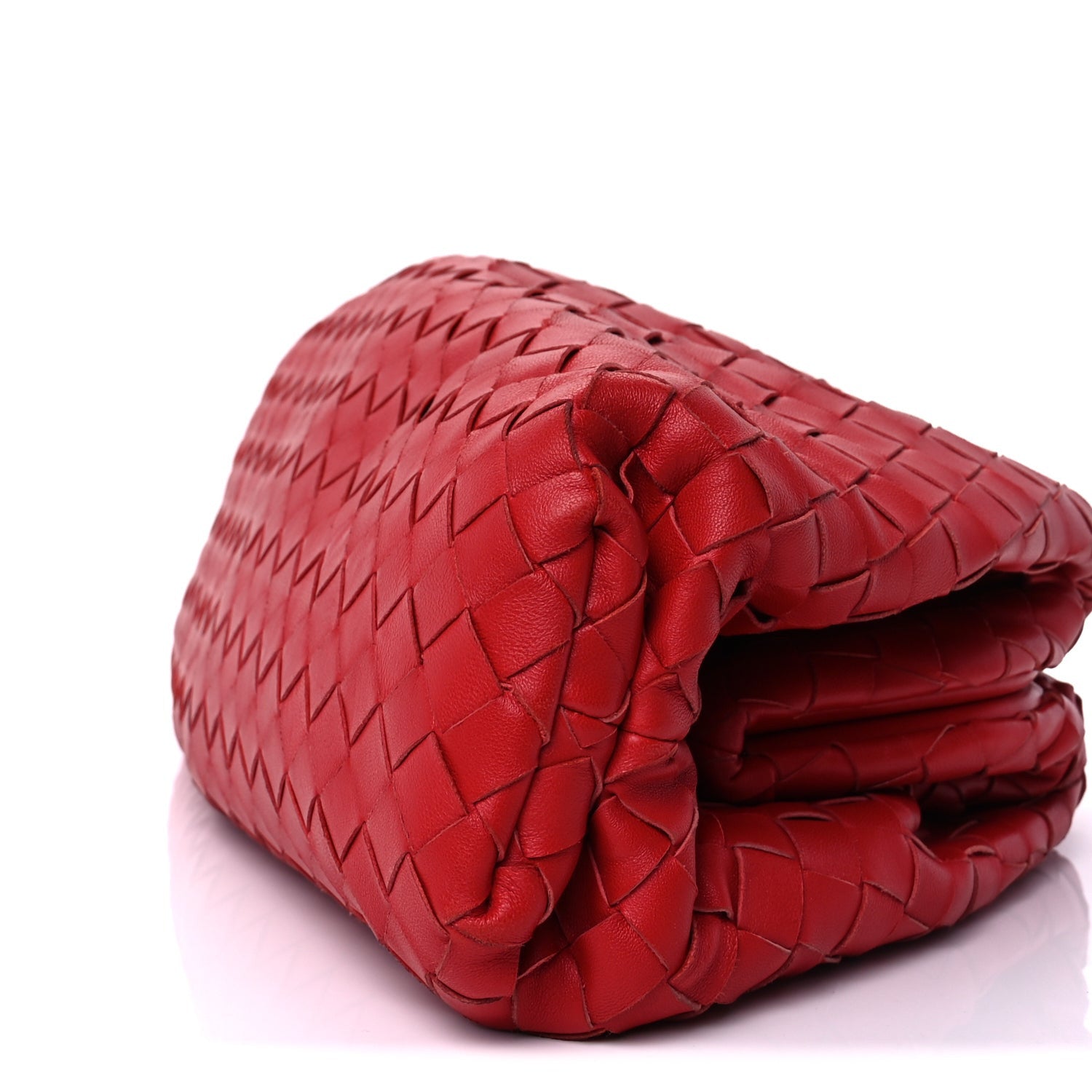 Bottega Veneta Nappa Maxi Intrecciato The Pouch Oversized Clutch Bright Red 8 of 8