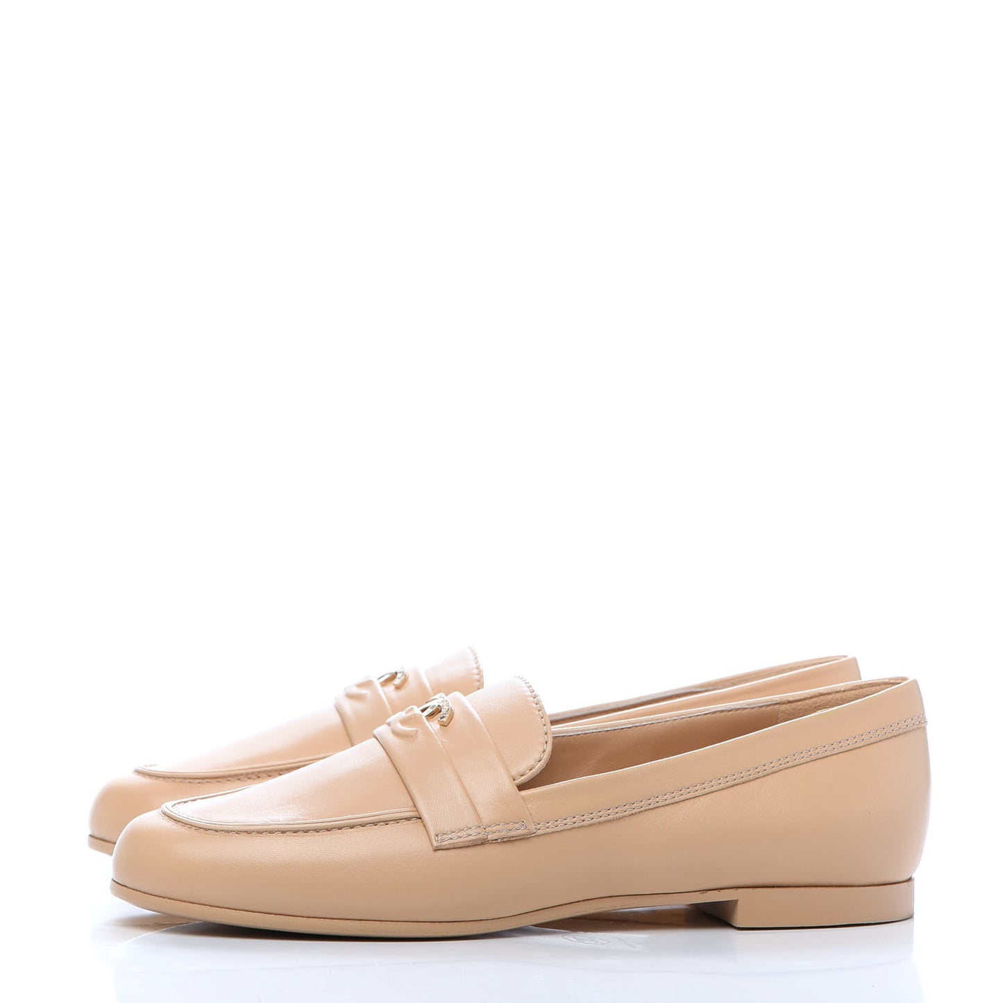 Lambskin CC Loafers 38 Beige