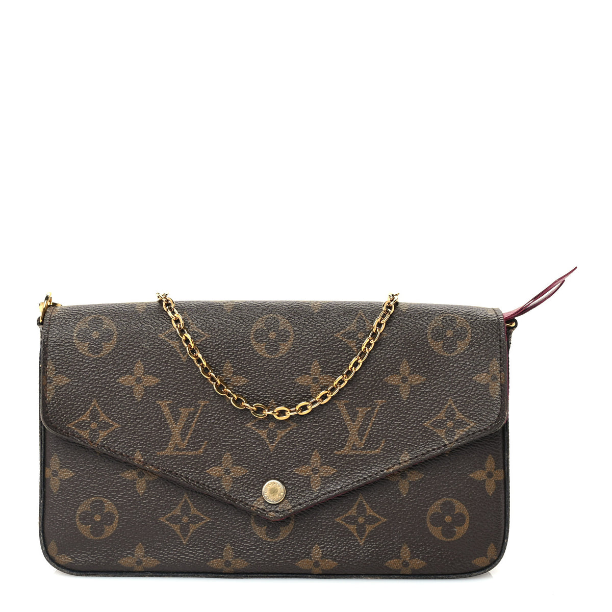 Monogram Pochette Felicie Chain Wallet Fuchsia