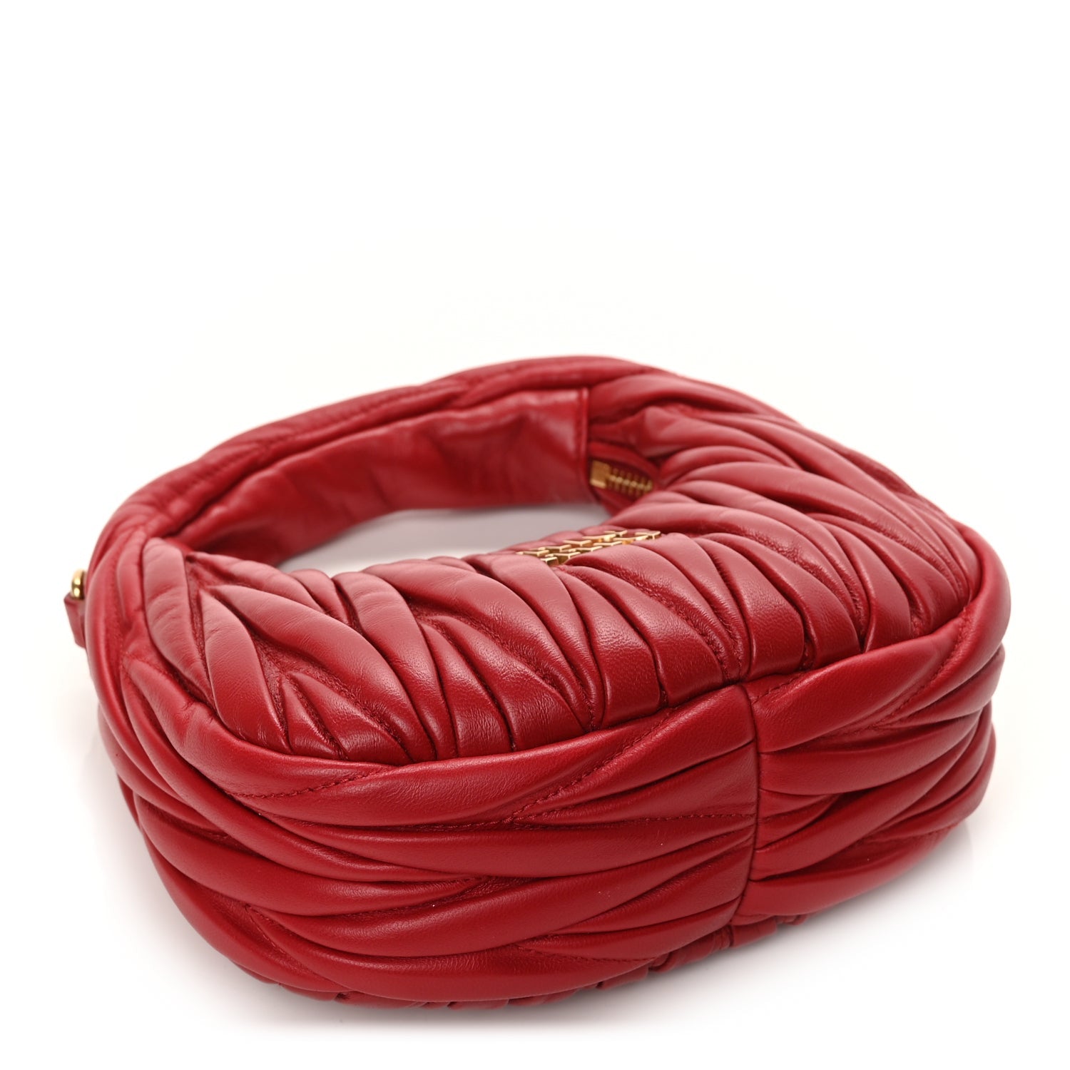 Miu Miu Nappa Matelasse Mini Wander Hobo Fuoco Fuoco 3 of 8