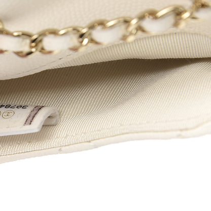 Chanel Caviar Quilted Flap Chain Waist Bag White 8 of 12