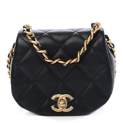 Chanel Calfskin Quilted Mini Coco Mail Clutch with Chain Black 1 of 10