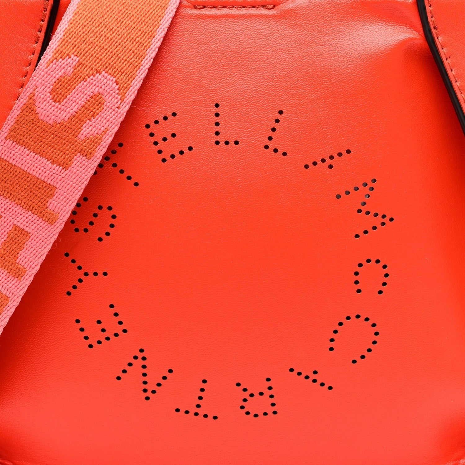Stella McCartney Eco Alter Nappa Perforated Logo Mini Crossbody Orange 7 of 7