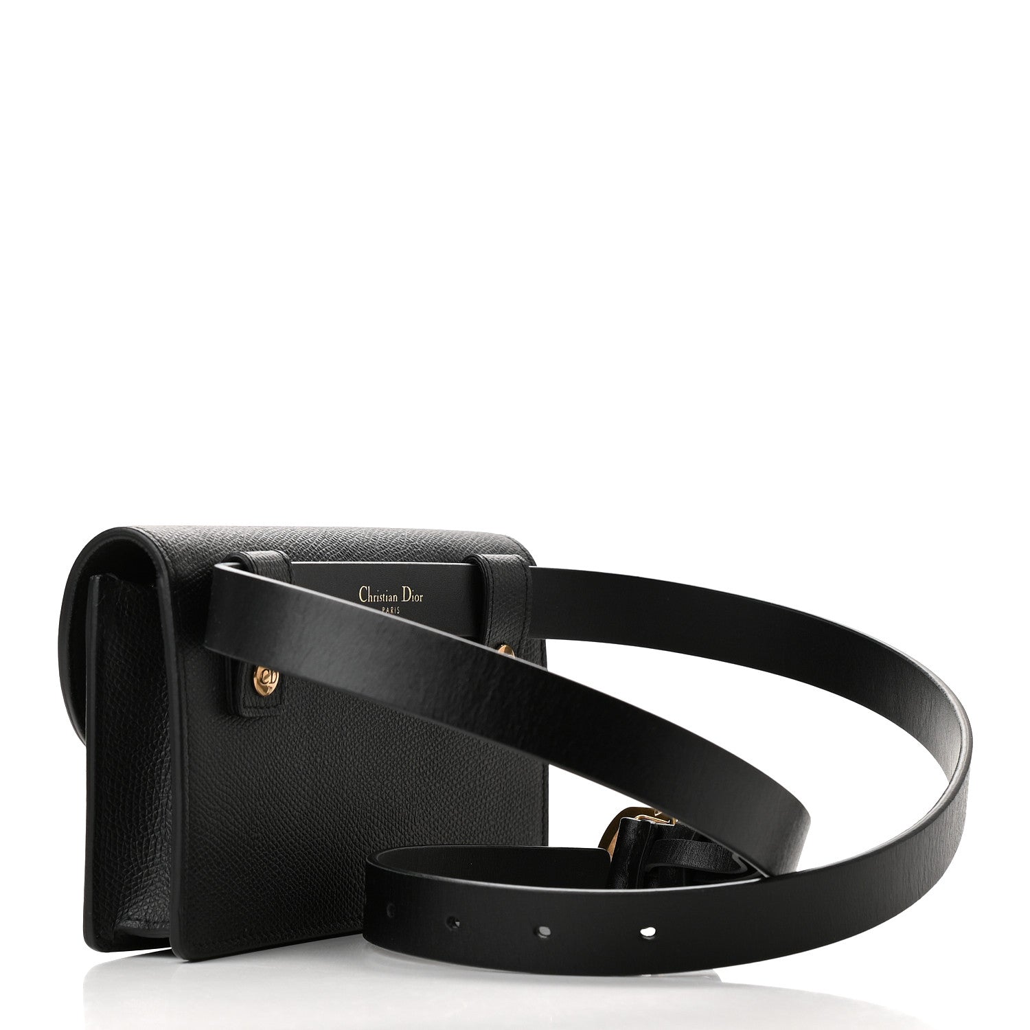 Christian Dior Grained Calfskin Saddle Belt Bag Black 2 of 10