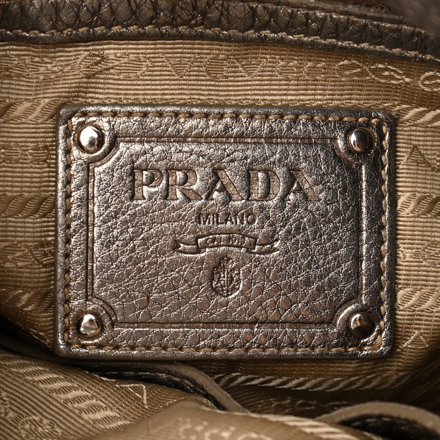 Metallic Vitello Daino Side Pocket Hobo Bronze