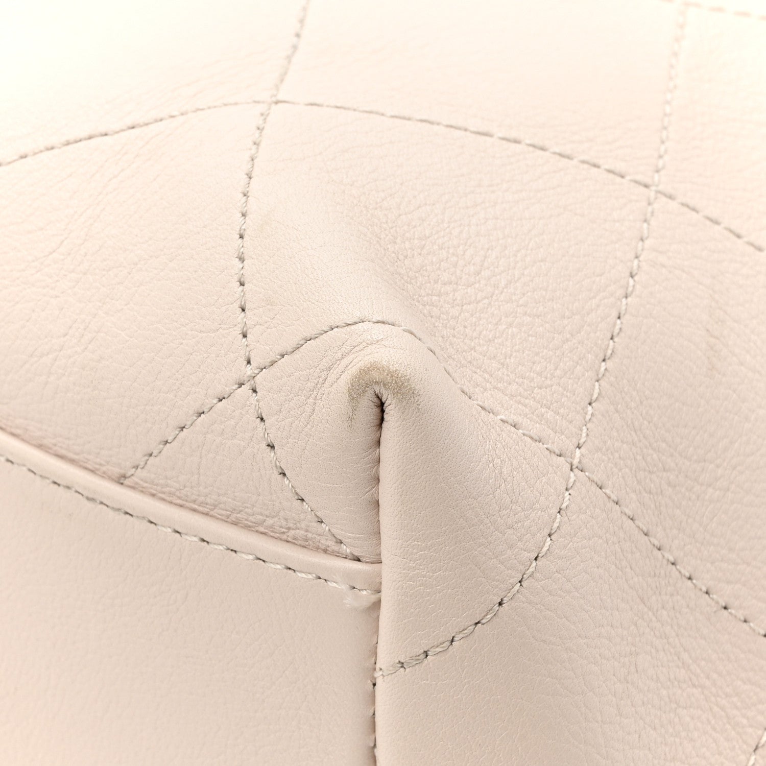 Chanel Calfskin Stitched Large Button Up Hobo Ivory Black 11 of 14