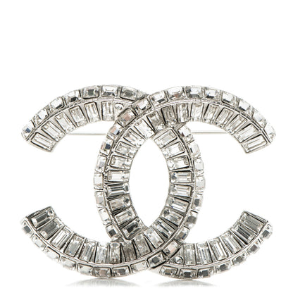 Chanel Baguette Crystal CC Brooch Silver 5 of 7