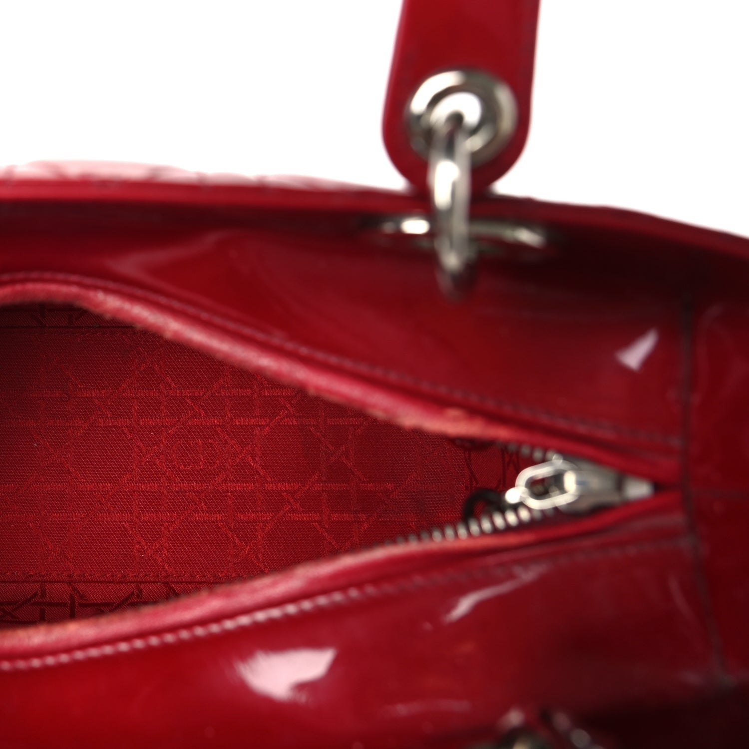 Christian Dior Patent Cannage Medium Lady Dior Red 4 of 8